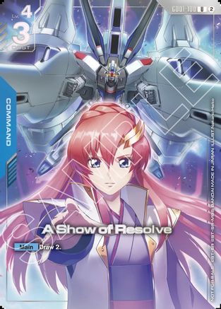 A Show of Resolve (1st Anniversary Event) (GD01-100) [Gundam Promotional Cards] Holofoil