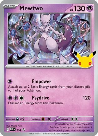 Mewtwo (30th Celebration) 104 [ME Mega Evolution Promo]  - Holofoil