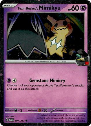Team Rocket's Mimikyu (Cosmos Holo) 097/217 [Blister Exclusives]  - Holofoil