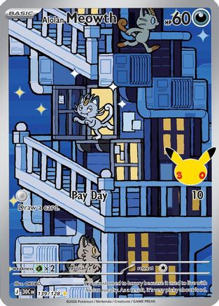 Alolan Meowth 139/128 [ME 30th Celebration]  - Holofoil