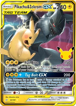 Pikachu & Zekrom GX 033/181 [ME 30th Celebration Classic Collection]  - Holofoil
