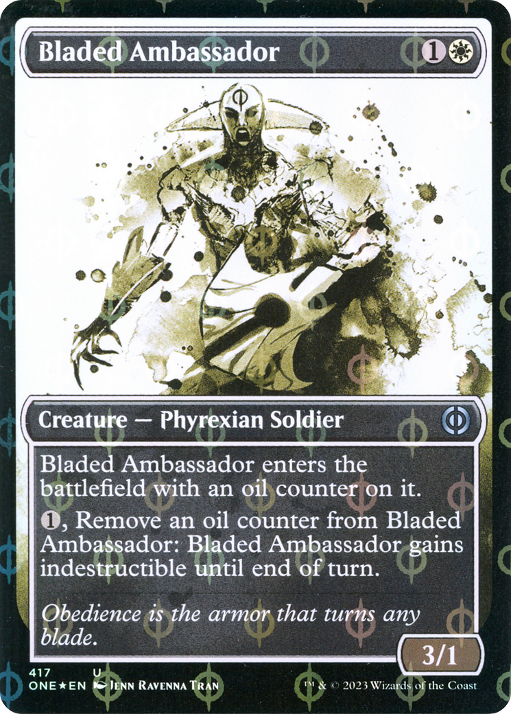 Bladed Ambassador (Showcase) (Step-and-Compleat Foil) - Phyrexia: All Will Be One: (Showcase) Foil
