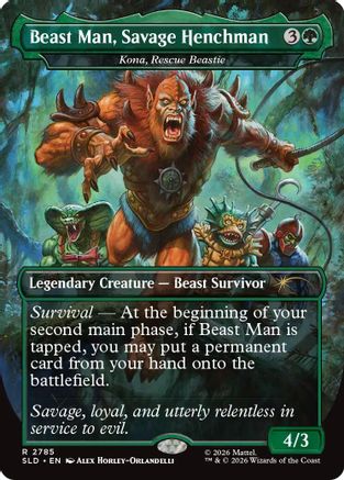 Beast Man, Savage Henchman - Kona, Rescue Beastie [Secret Lair Drop Series] Foil