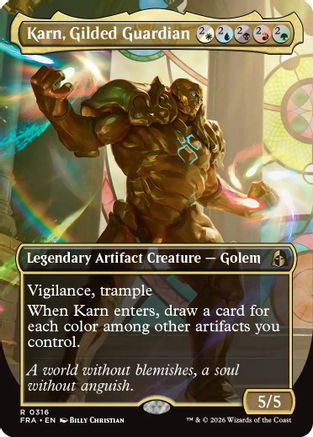 Karn, Gilded Guardian (Borderless) [Reality Fracture]