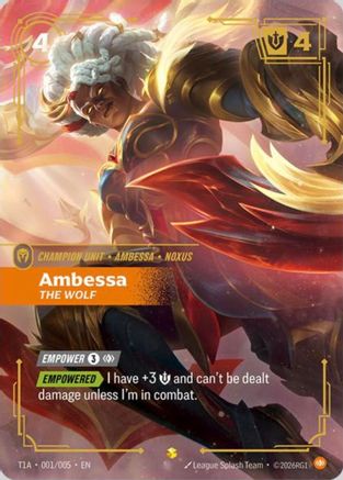 Ambessa, The Wolf (T1 Worlds Champion Player Bundle) (T1A 001/005) [Riftbound Promotional Cards] Foil