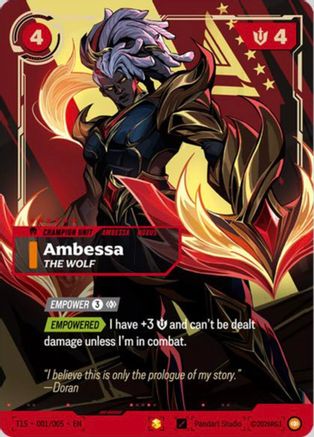 Ambessa, The Wolf (T1 Worlds Champion Signature Edition Bundle) (T1S 001/005) [Riftbound Promotional Cards] Foil