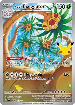 Alolan Exeggutor 129/128 [ME 30th Celebration]  - Holofoil