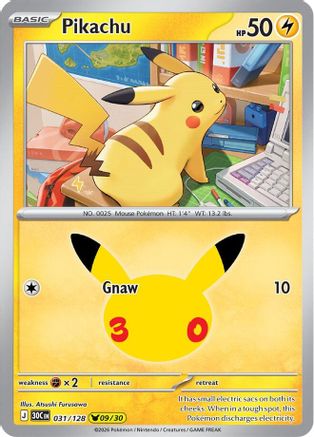 Pikachu 031/128 [ME 30th Celebration]  - Holofoil