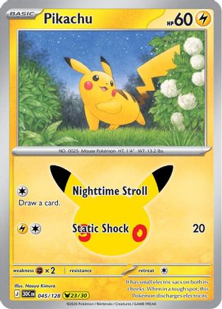 Pikachu - 045/128 [ME: 30th Celebration] - Holofoil