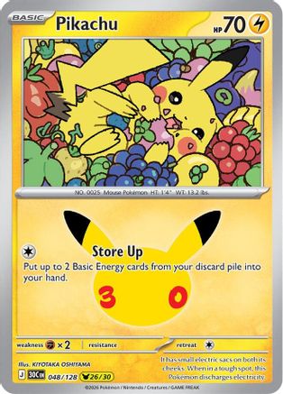 Pikachu 048/128 [ME 30th Celebration]  - Holofoil