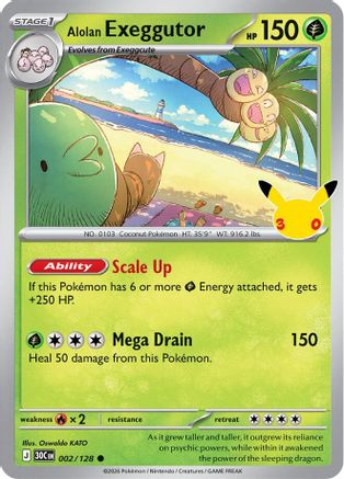 Alolan Exeggutor - 002/128 [ME: 30th Celebration] - Holofoil
