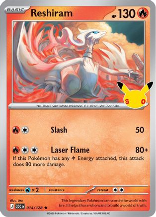 Reshiram - 14/128 [ME: 30th Celebration] - Holofoil