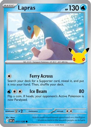 Lapras - 017/128 [ME: 30th Celebration] - Holofoil