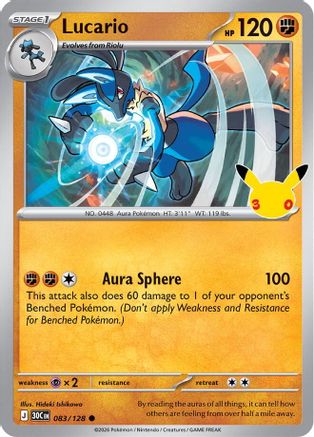 Lucario - 83/128 [ME: 30th Celebration] - Holofoil