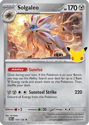 Solgaleo - 105/128 [ME: 30th Celebration] - Holofoil