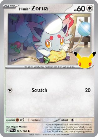 Hisuian Zorua - 122/128 [ME: 30th Celebration] - Holofoil