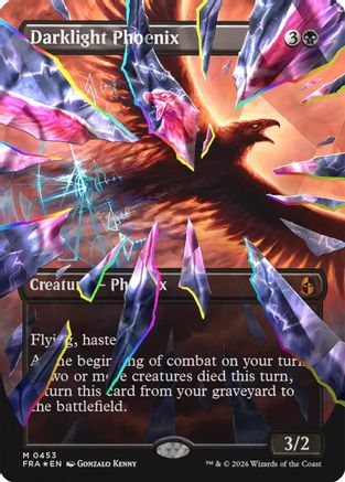 Darklight Phoenix (Borderless) (Facet Foil) [Reality Fracture] Foil