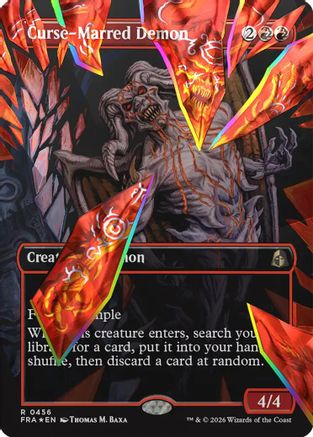 Curse-Marred Demon (Borderless) (Facet Foil) [Reality Fracture]