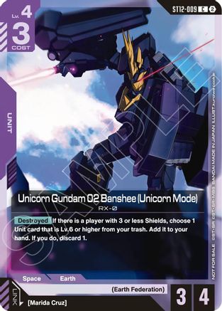 Unicorn Gundam 02 Banshee (Unicorn Mode) (ST11-ST14 Release Event) (ST12-009) [Gundam Promotional Cards] Holofoil