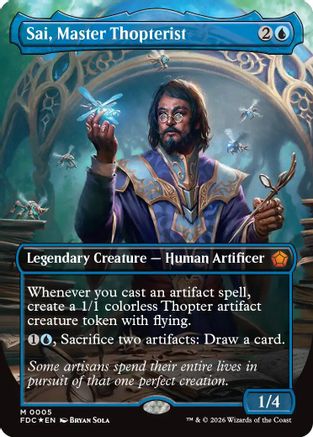 Sai, Master Thopterist (Borderless) [Commander: Foundations] Foil