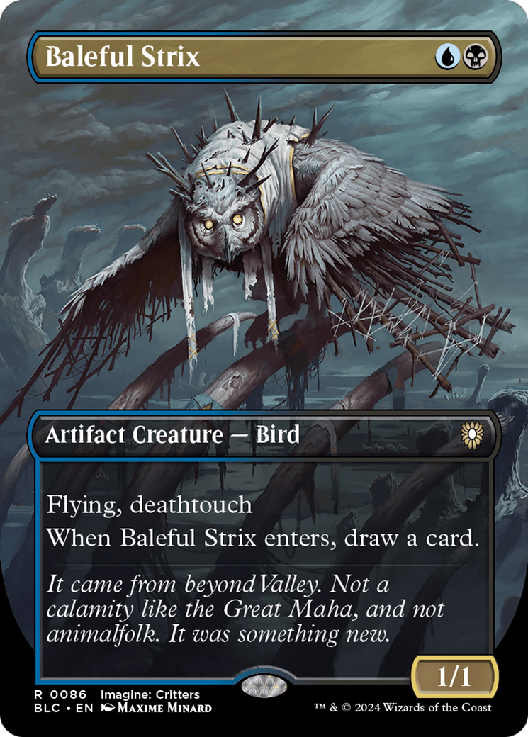 Baleful Strix (Borderless) - Bloomburrow Commander