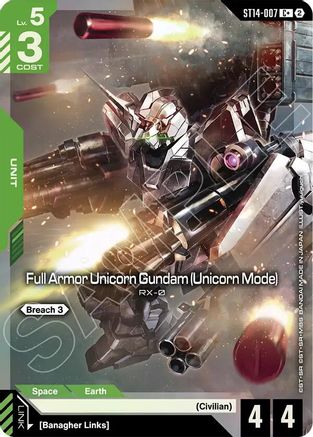 Full Armor Unicorn Gundam (Unicorn Mode) (C+) (ST14-007) [Starter Deck 14 Heavy Dominion] Holofoil