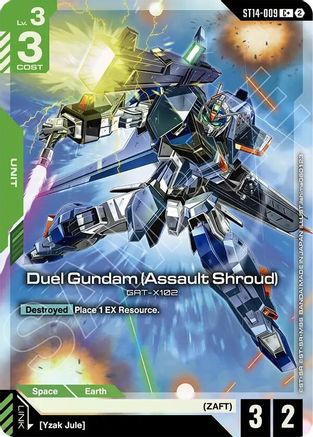 Duel Gundam (Assault Shroud) (C+) (ST14-009) [Starter Deck 14 Heavy Dominion] Holofoil