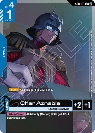 Char Aznable (C+) (ST11-011) [Starter Deck 11 Aquatic Assault] Holofoil