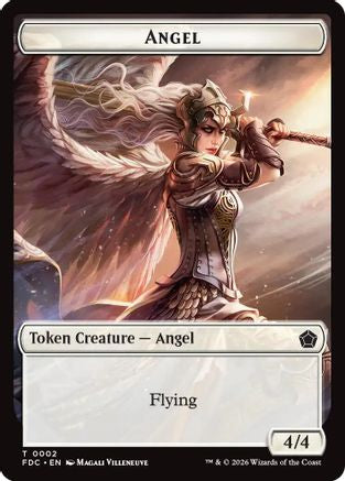Angel (0002) // Clue Double-Sided Token [Commander: Foundations]