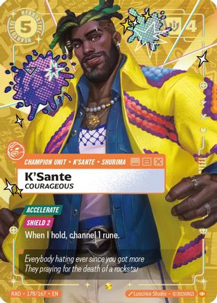 K'Sante, Courageous (Showcase) (178/167) [Radiance] Foil