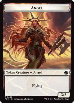 Angel (0001) // Angel (0002) Double-Sided Token [Commander: Foundations]