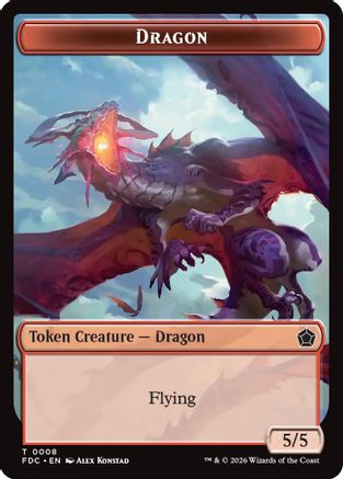 Dragon (0008) // Dragon (0009) Double-Sided Token [Commander: Foundations]