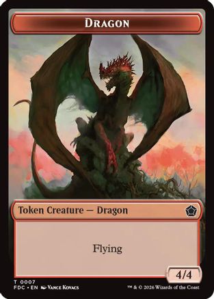 Dragon (0007) // Treasure Double-Sided Token [Commander: Foundations]