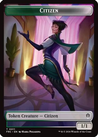 Citizen // Phyrexian Mite Double-Sided Token [Commander: Reality Fracture] Foil