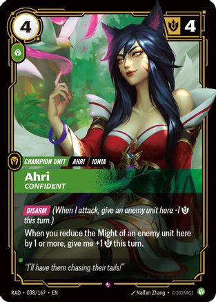 Ahri, Confident (038/167) [Radiance] Foil
