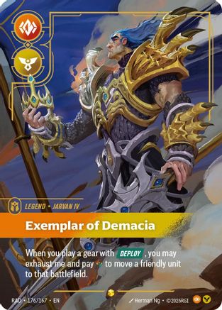 Jarvan IV, Exemplar of Demacia (Overnumbered) (176/167) [Radiance] Foil