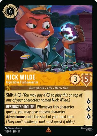 Nick Wilde - Inquisitive Harbormaster (11/204) [Hyperia City] Cold Foil