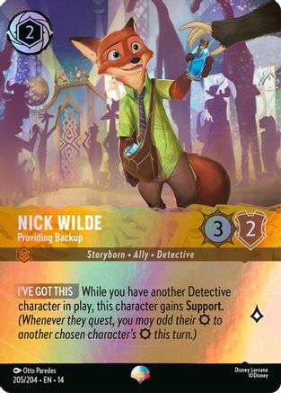 Nick Wilde - Providing Backup (Epic) (205/204) [Hyperia City] Holofoil
