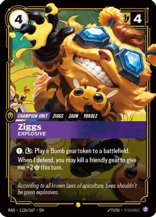 Ziggs, Explosive (Alternate Art) (112a/167) [Radiance] Foil