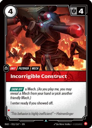 Incorrigible Construct (011/167) [Radiance] Foil