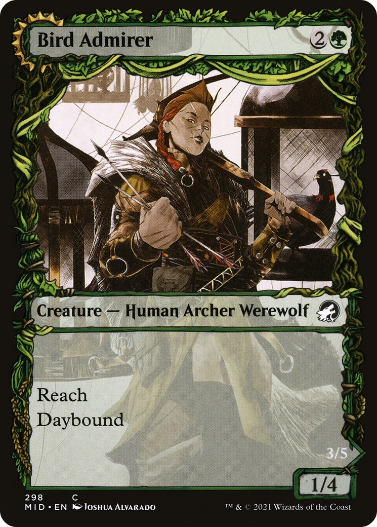 Bird Admirer (Showcase) - Innistrad: Midnight Hunt: (Showcase, Double Faced Transform)