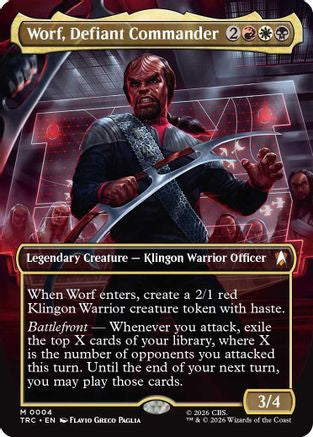Worf, Defiant Commander (Borderless) [Commander: Star Trek] Foil
