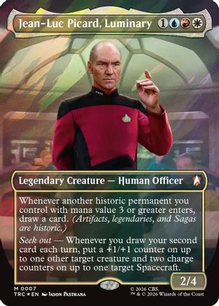 Jean-Luc Picard, Luminary (Borderless) (Surge Foil) [Commander: Star Trek] Foil