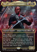 Worf, Defiant Commander (Borderless) (Surge Foil) [Commander: Star Trek] Foil