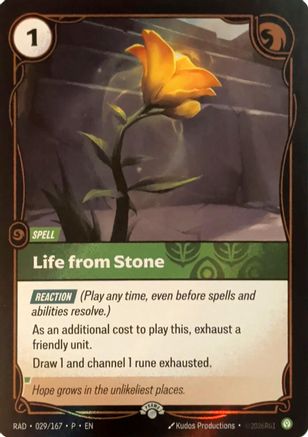 Life from Stone (029/167) [Riftbound Organized Play Promotional Cards] Foil
