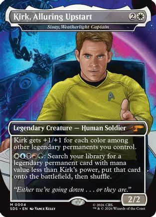 Kirk, Alluring Upstart - Sisay, Weatherlight Captain (Borderless) [Star Trek: Stardates] Foil