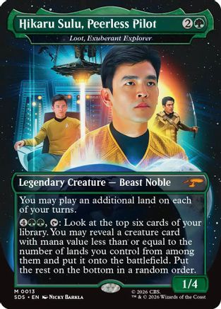 Hikaru Sulu, Peerless Pilot - Loot, Exuberant Explorer (Borderless) [Star Trek: Stardates] Foil