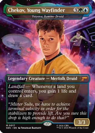Chekov, Young Wayfinder - Tatyova, Benthic Druid (Borderless) [Star Trek: Stardates] Foil