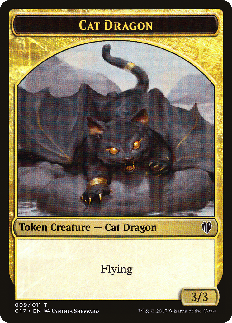 Cat Dragon // Dragon (007) Double-Sided Token - Commander 2017 Tokens