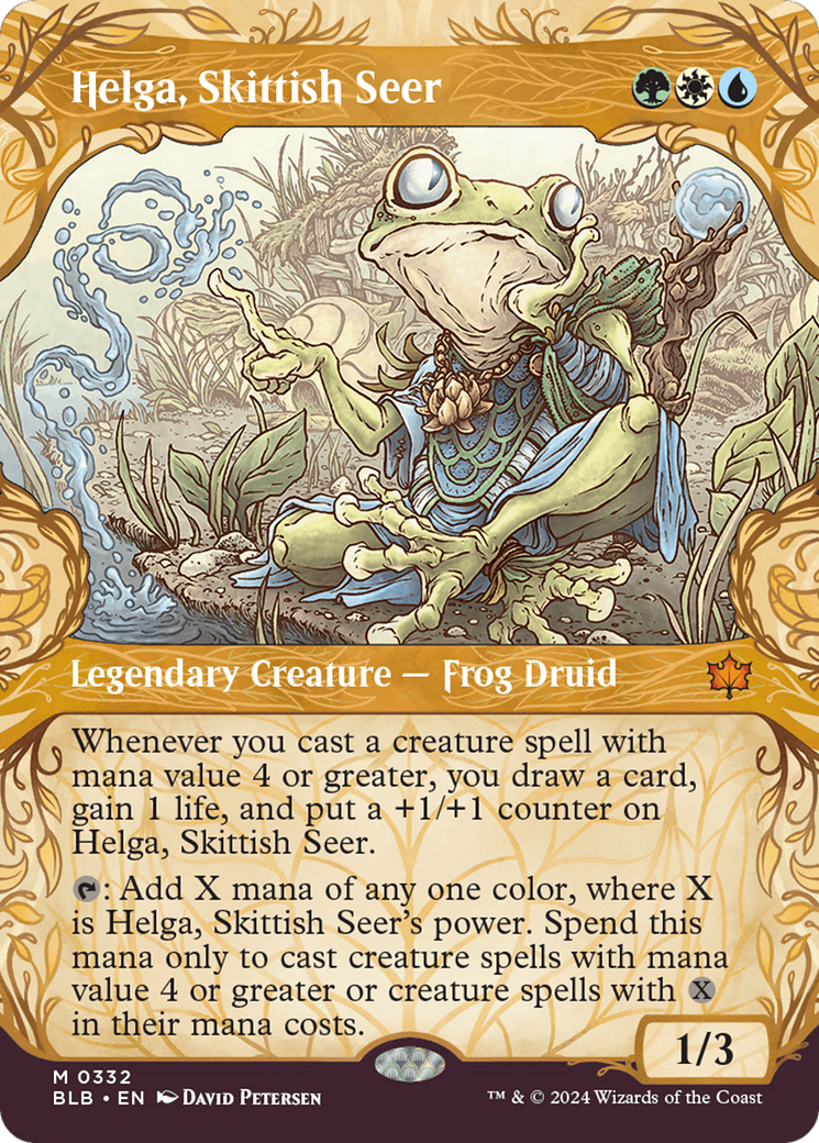 Helga, Skittish Seer (Showcase): (Showcase) (Borderless) [Bloomburrow]